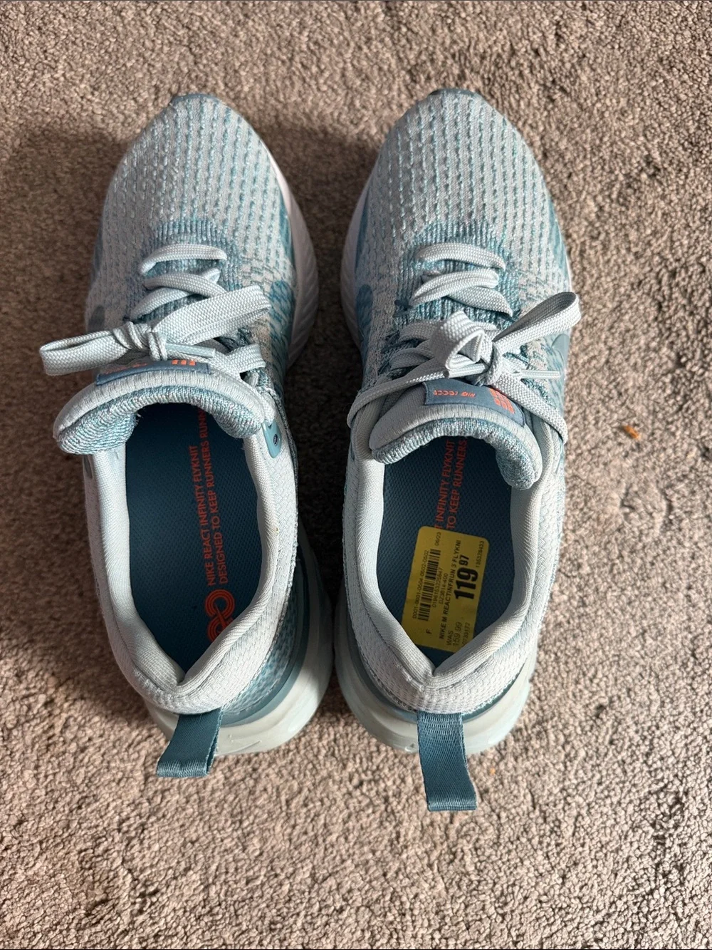 Nike Light Blue Kids Sneakers with Knit Upper